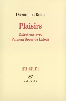 Couverture du produit · Plaisirs : Entretiens avec Patricia Boyer de Latour