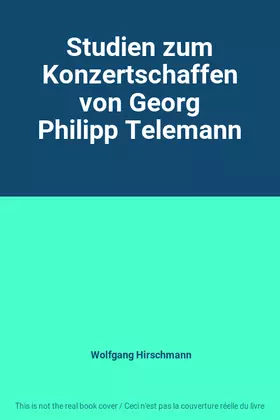 Couverture du produit · Studien zum Konzertschaffen von Georg Philipp Telemann
