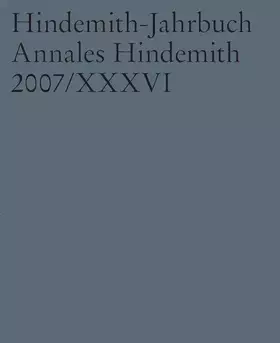 Couverture du produit · Hindemith-Jahrbuch: Annales Hindemith 2007. Band 36. (Hindemith-Jahrbuch, Band XXXVI)