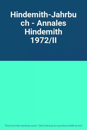 Couverture du produit · Hindemith-Jahrbuch - Annales Hindemith 1972/II