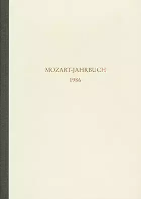 Couverture du produit · Mozart-Jahrbuch: 1986
