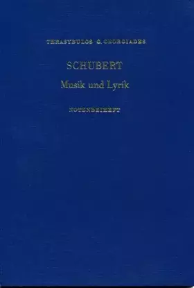 Couverture du produit · Schubert. Musik und Lyrik. Notenbeiheft