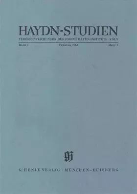 Couverture du produit · Haydn Studien. Veröffentlichungen des Joseph Haydn-Instituts Köln. Band I, Heft 2, Februar 1966