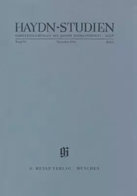 Couverture du produit · Haydn-Studien. Veröffentlichungen des Joseph Haydn-Instituts Köln. Band VI, Heft 4, November 1994