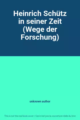 Couverture du produit · Heinrich Schütz in seiner Zeit (Wege der Forschung)