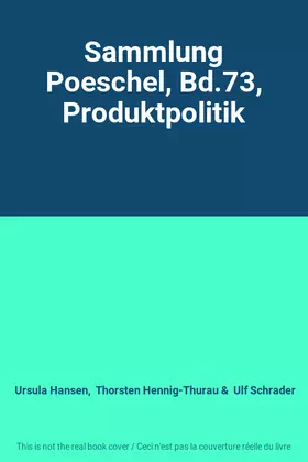 Couverture du produit · Sammlung Poeschel, Bd.73, Produktpolitik