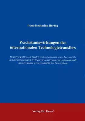 Couverture du produit · Zu den Wachstumswirkungen des internationalen Technologietransfers .