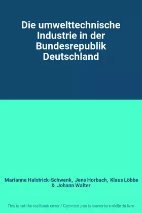 Couverture du produit · Die umwelttechnische Industrie in der Bundesrepublik Deutschland