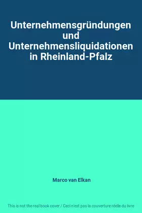 Couverture du produit · Unternehmensgründungen und Unternehmensliquidationen in Rheinland-Pfalz