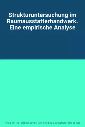 Couverture du produit · Strukturuntersuchung im Raumausstatterhandwerk. Eine empirische Analyse