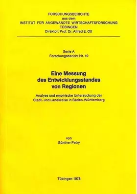 Couverture du produit · Eine Messung des Entwicklungsstandes von Regionen: Analyse und empirische Untersuchung der Stadt- und Landkreise in Baden-Württ