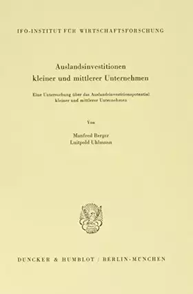Couverture du produit · Auslandsinvestitionen kleiner und mittlerer Unternehmen.: Eine Untersuchung über das Auslandsinvestitionspotential kleiner und 