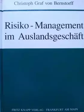 Couverture du produit · Risiko-Management im Auslandsgeschäft