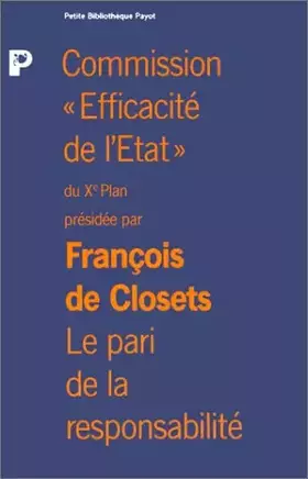 Couverture du produit · Le Pari de la responsabilité