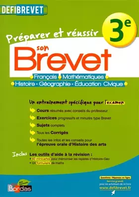 Couverture du produit · Défibrevet - Cahier tout-en-un : Préparer et réussir son Brevet (3e)