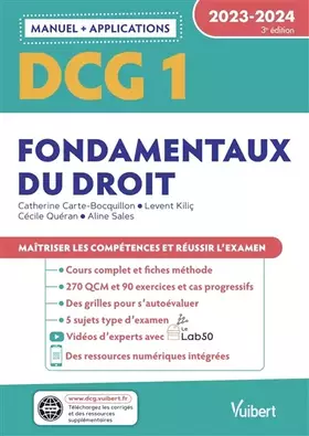 Couverture du produit · DCG 1 - Fondamentaux du droit : Manuel et Applications 2023-2024: Maîtriser les compétences et réussir l'examen