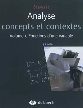Couverture du produit · Analyse concepts et contextes, Volume 1 : Fonctions d'une variable
