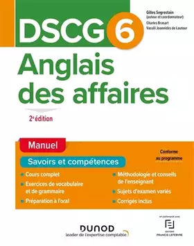 Couverture du produit · DSCG 6 - Anglais des affaires - Manuel - 2e éd