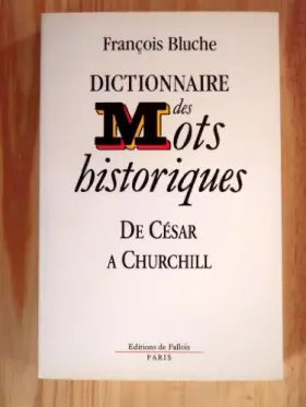 Couverture du produit · Dictionnaire des mots historiques