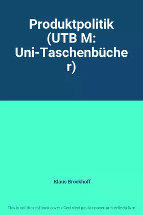 Couverture du produit · Produktpolitik (UTB M: Uni-Taschenbücher)