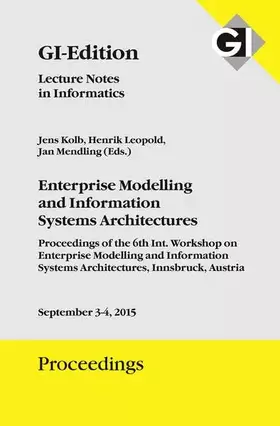 Couverture du produit · GI Edition Proceedings Band 248 - Enterprise Modelling and Information Systems Architectures: September 3-4, 2015 Innsbruck, Au