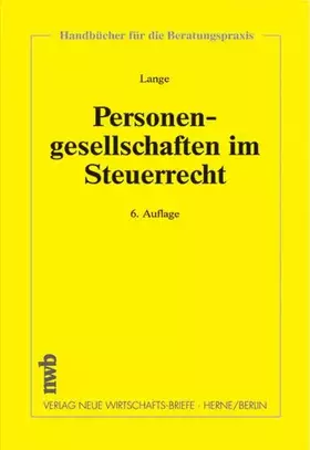 Couverture du produit · Personengesellschaften im Steuerrecht