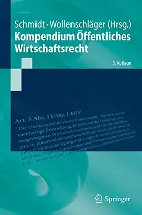 Couverture du produit · Kompendium Öffentliches Wirtschaftsrecht (Springer-Lehrbuch)