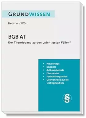 Couverture du produit · 10100 - Skript Grundwissen Zivilrecht - BGB AT: Der Theorieband zu "Die 76 wichtigsten Fälle - BGB AT": Der Theorieband zu den 