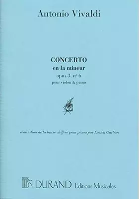 Couverture du produit · CONCERTO OP 3 N 6 EN LA M VIOLON-PIANO VIOLON