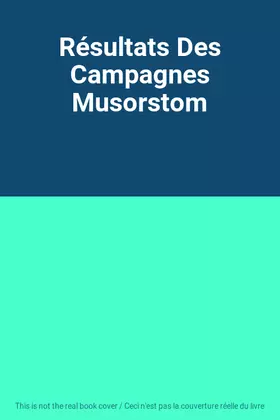 Couverture du produit · Résultats Des Campagnes Musorstom