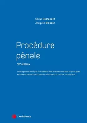 Couverture du produit · procedure penale