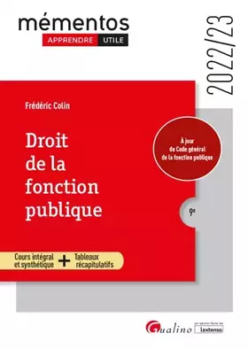 Couverture du produit · Droit de la fonction publique: Toutes les règles en matière de déontologie et de droits et obligations des fonctionnaires - À j
