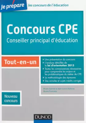 Couverture du produit · Concours CPE - Conseiller principal d'éducation - Tout-en-un - Nouveau concours: Nouveau concours