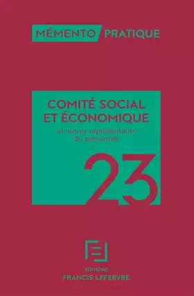 Couverture du produit · Mémento CSE et autres représentants du personnel 2023