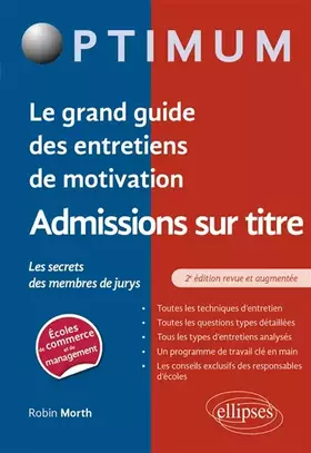 Couverture du produit · Le grand guide des entretiens de motivation admissions sur titre - Les secrets des membres de jurys