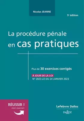 Couverture du produit · La procédure pénale en cas pratiques 5ed