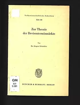 Couverture du produit · Zur Theorie der Devisenterminmärkte