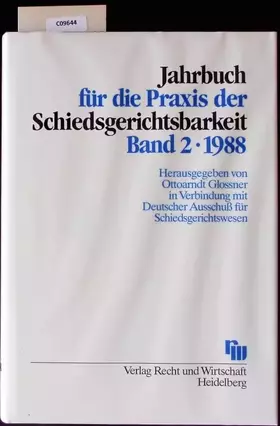 Couverture du produit · Jahrbuch für die Praxis der Schiedsgerichtsbarkeit: 1988