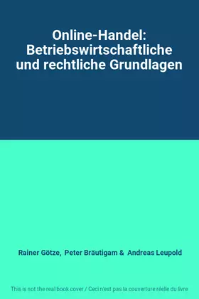 Couverture du produit · Online-Handel: Betriebswirtschaftliche und rechtliche Grundlagen