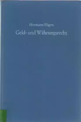 Couverture du produit · Geld- und Währungsrecht