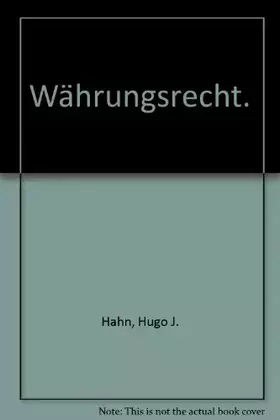 Couverture du produit · Währungsrecht