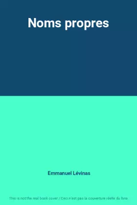 Couverture du produit · Noms propres