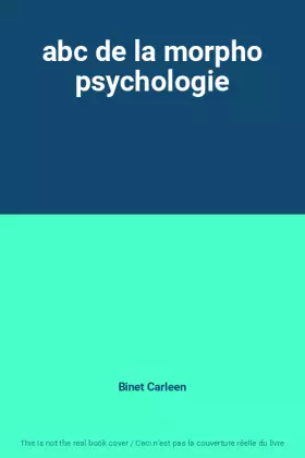 Couverture du produit · abc de la morpho psychologie