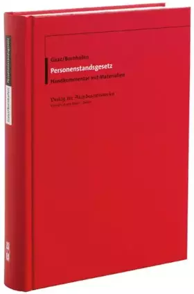 Couverture du produit · Personenstandsgesetz: Handkommentar mit Materialien