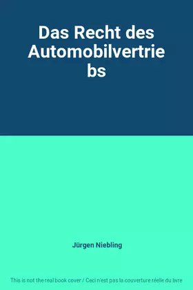 Couverture du produit · Das Recht des Automobilvertriebs