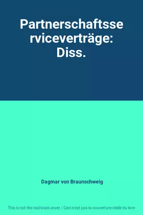 Couverture du produit · Partnerschaftsserviceverträge: Diss.