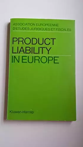 Couverture du produit · Product Liability in Europe