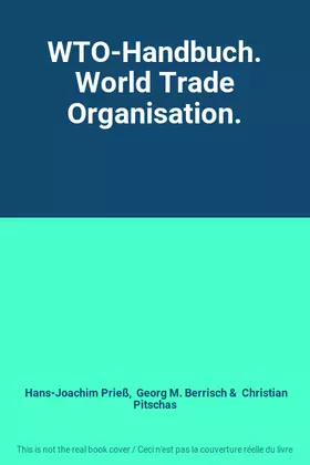 Couverture du produit · WTO-Handbuch. World Trade Organisation.