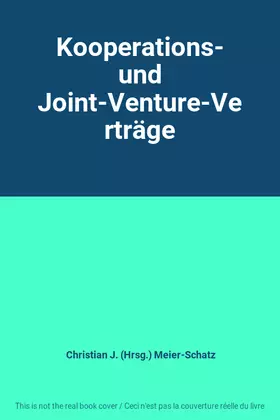 Couverture du produit · Kooperations- und Joint-Venture-Verträge
