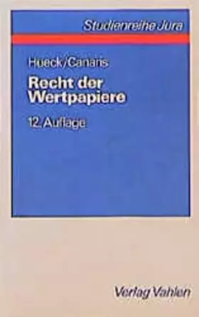 Couverture du produit · Recht der Wertpapiere